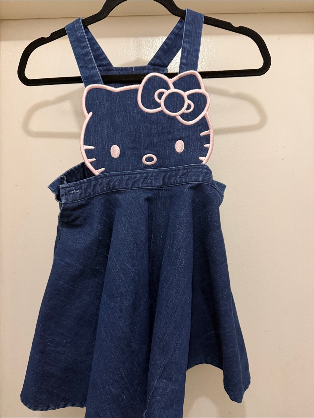 Hello Kitty Navy Denim Dress with Light Pink Trim